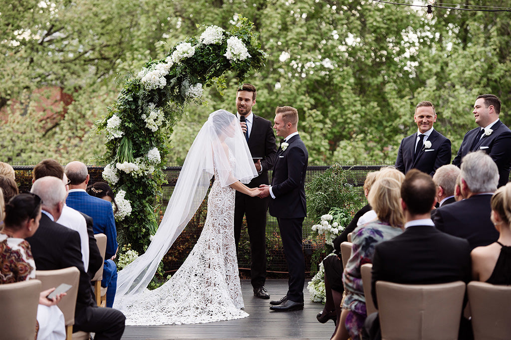 Wedding Flowers Archway Framing the Wedding Ceremony