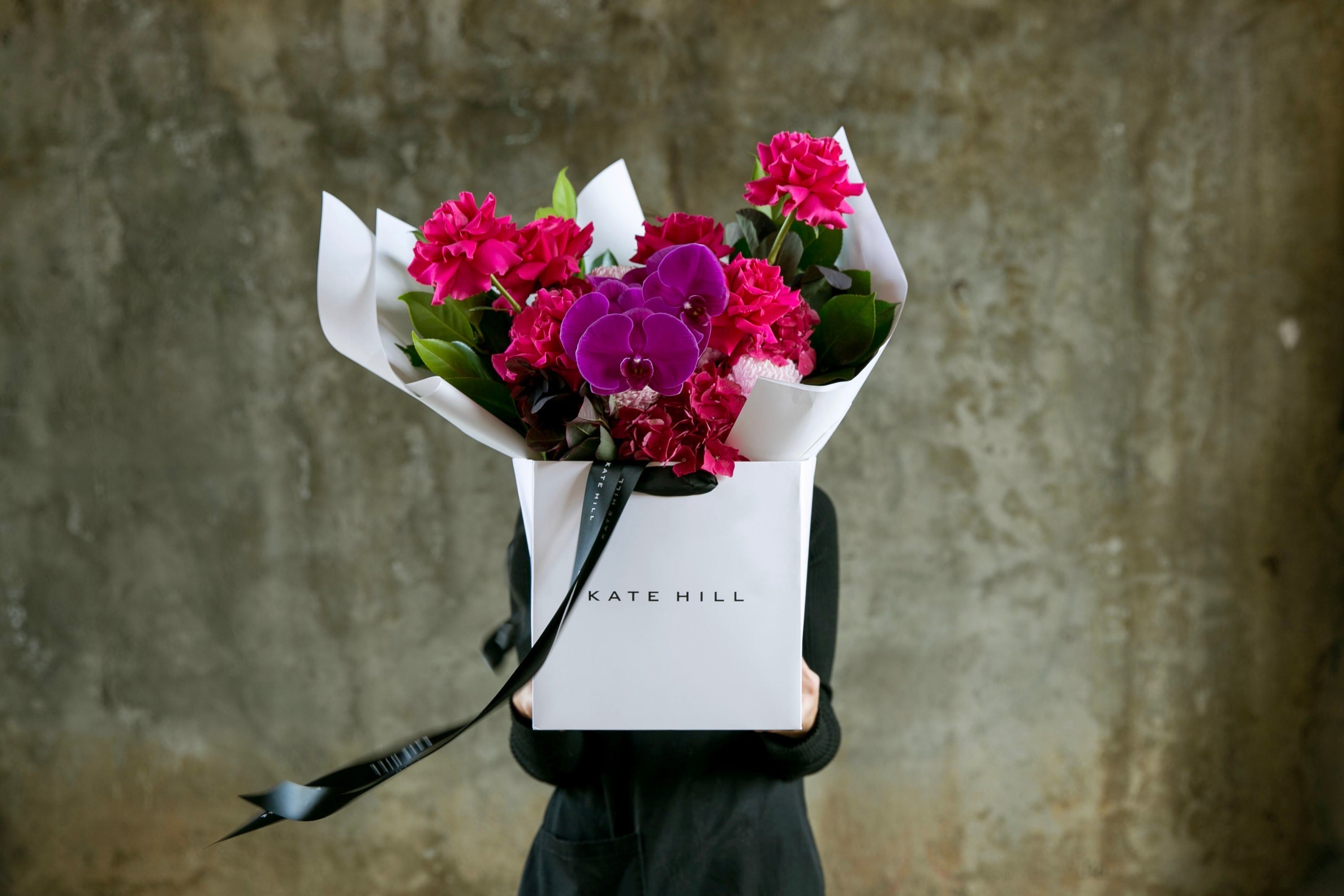 Bouquet of flowers being held by Melbourne Florist Kate Hill