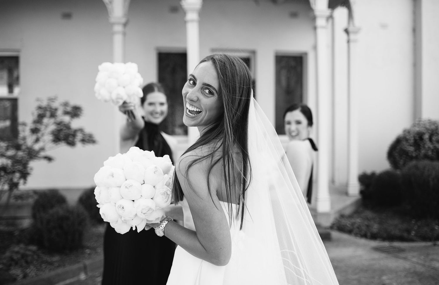 Bride with wedding flowers Melbourne