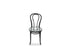 Large 24cm compote glass vase sitting on a black bentwood chair with a white background.