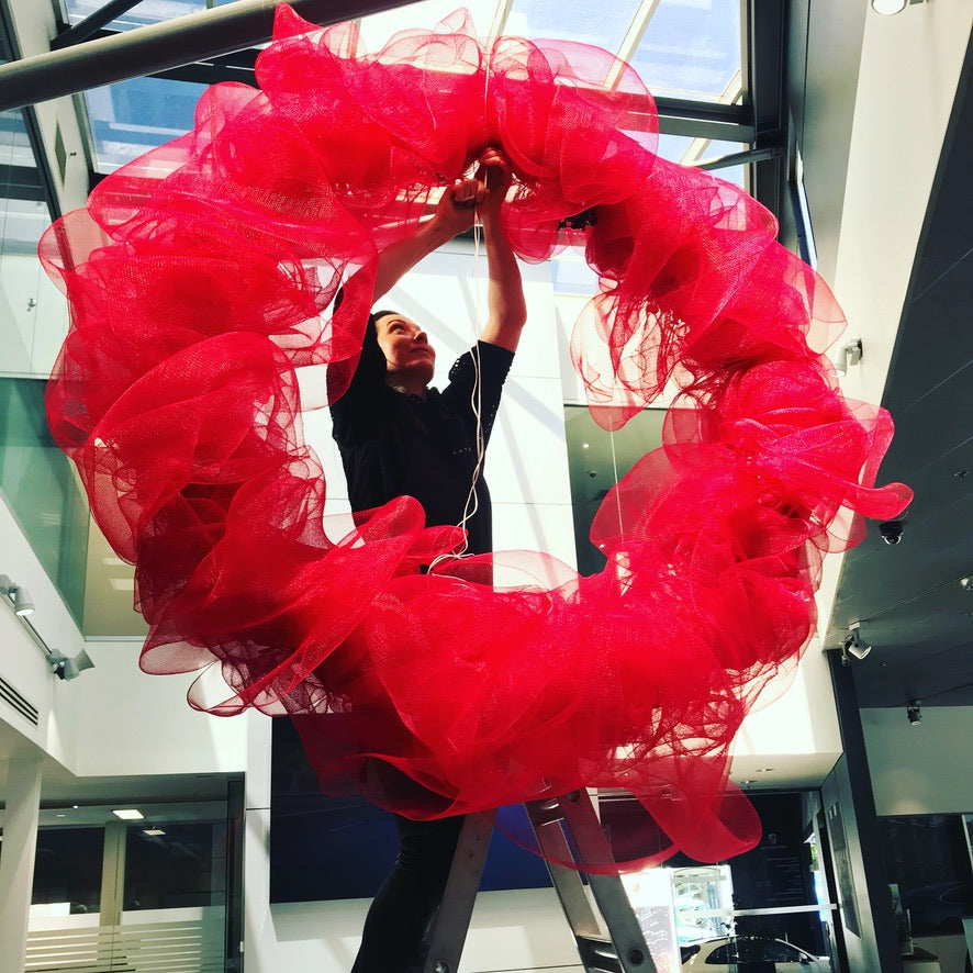 CUSTOM Red Mesh Christmas Wreath| Pre-Order