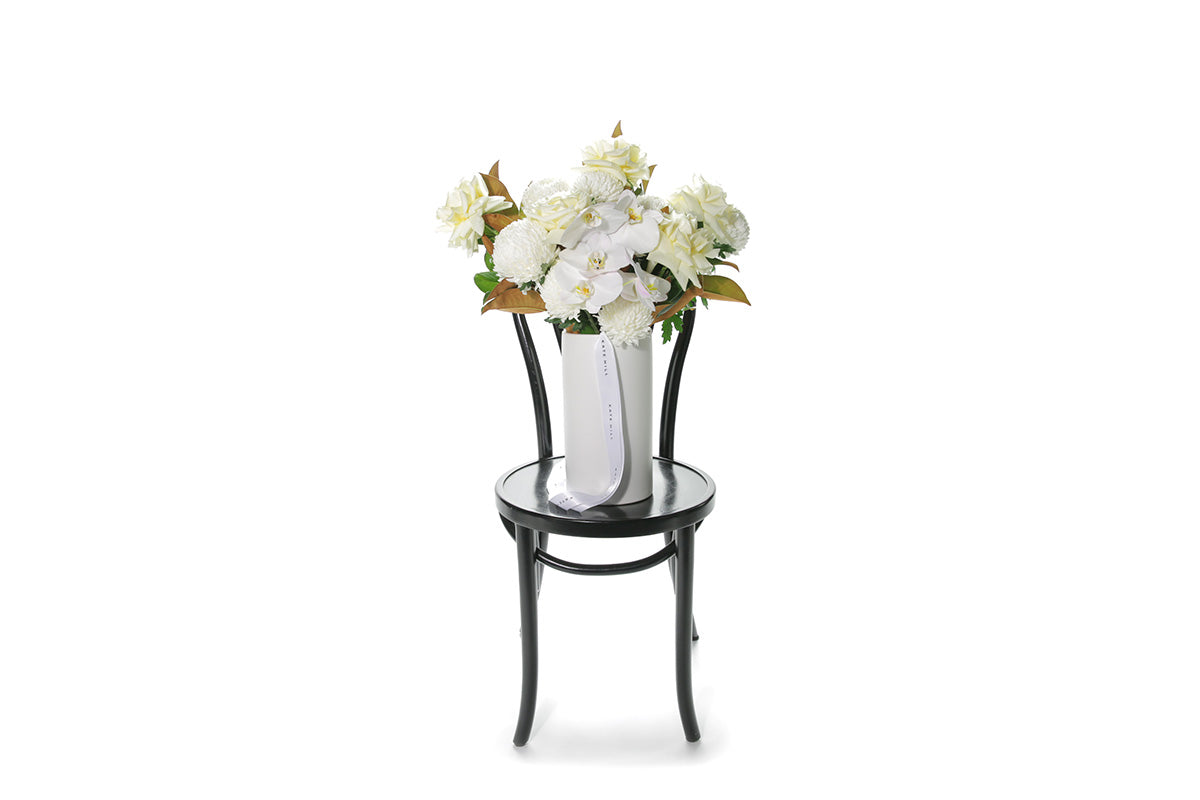 Kate Hill Flowers – white congraulations flowers vase design