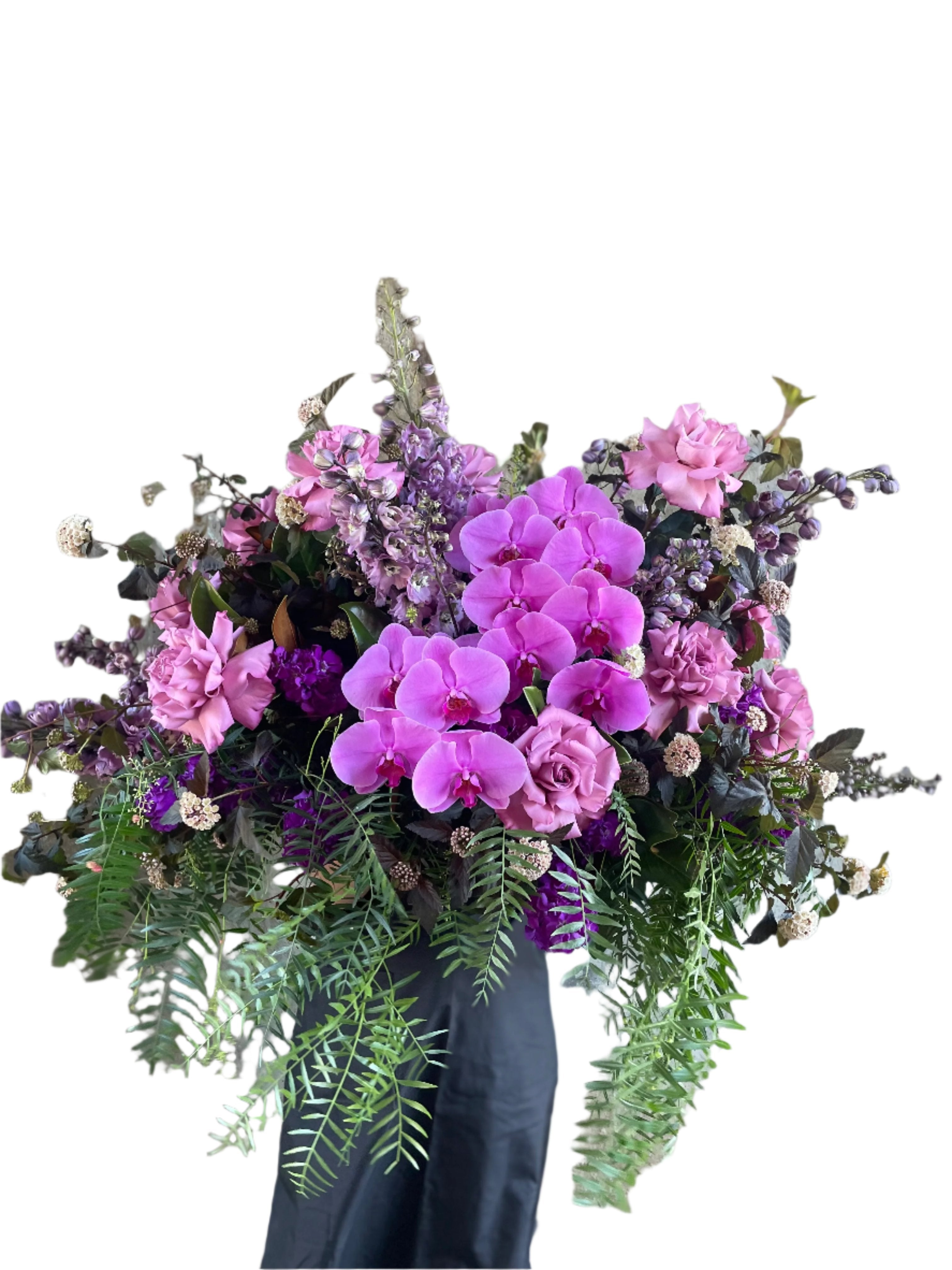 PURPLE & MAGENTA Funeral Casket Spray