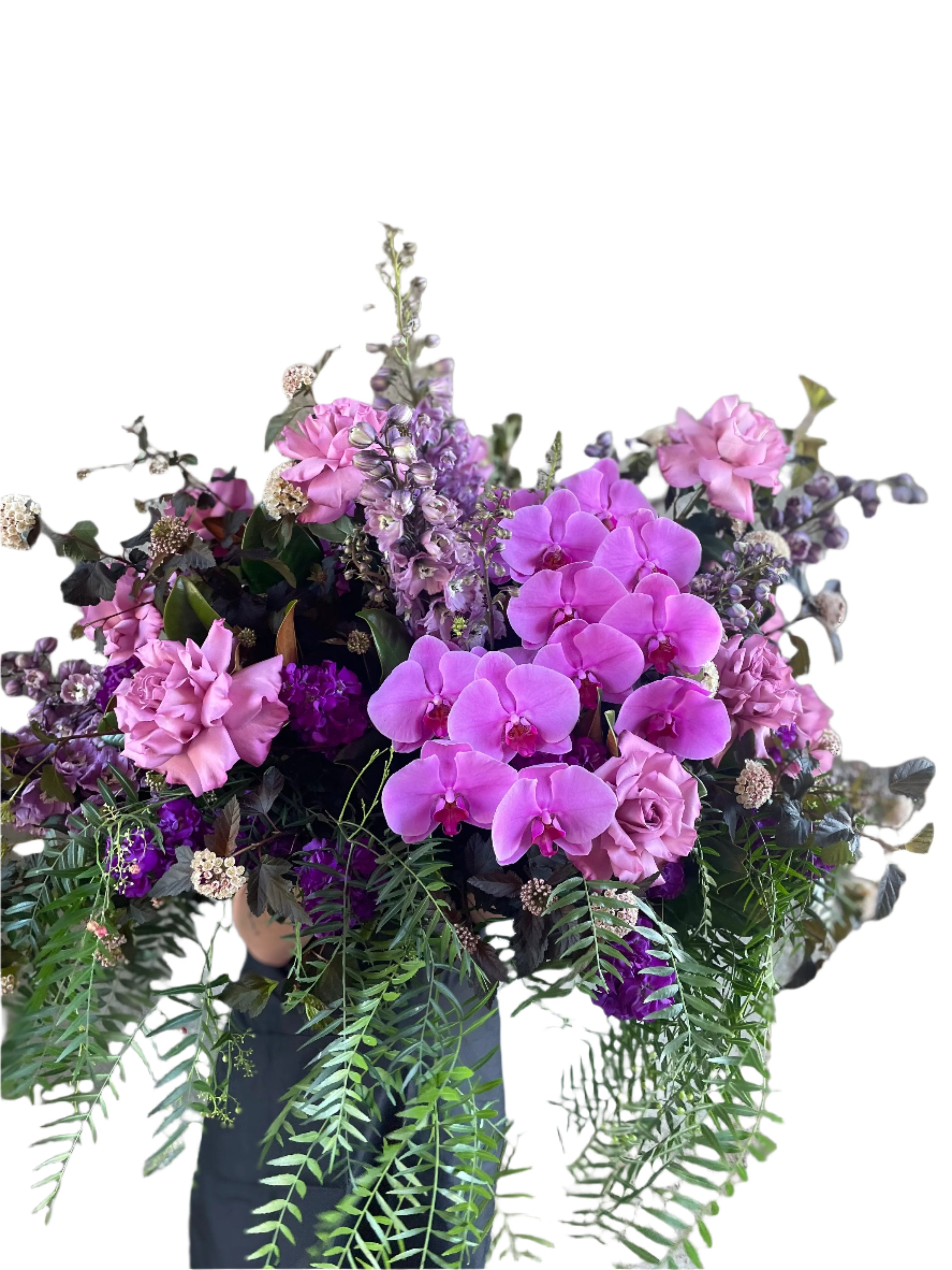 PURPLE & MAGENTA Funeral Casket Spray