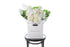 Kate Hill Flowers – large white sympathy bouquet of roses, chrysanthemums and greenery hand-tied.