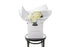 Kate Hill Flowers – small white and lemon congratulations posy of roses and chrysanthemums in a luxury flower bag.