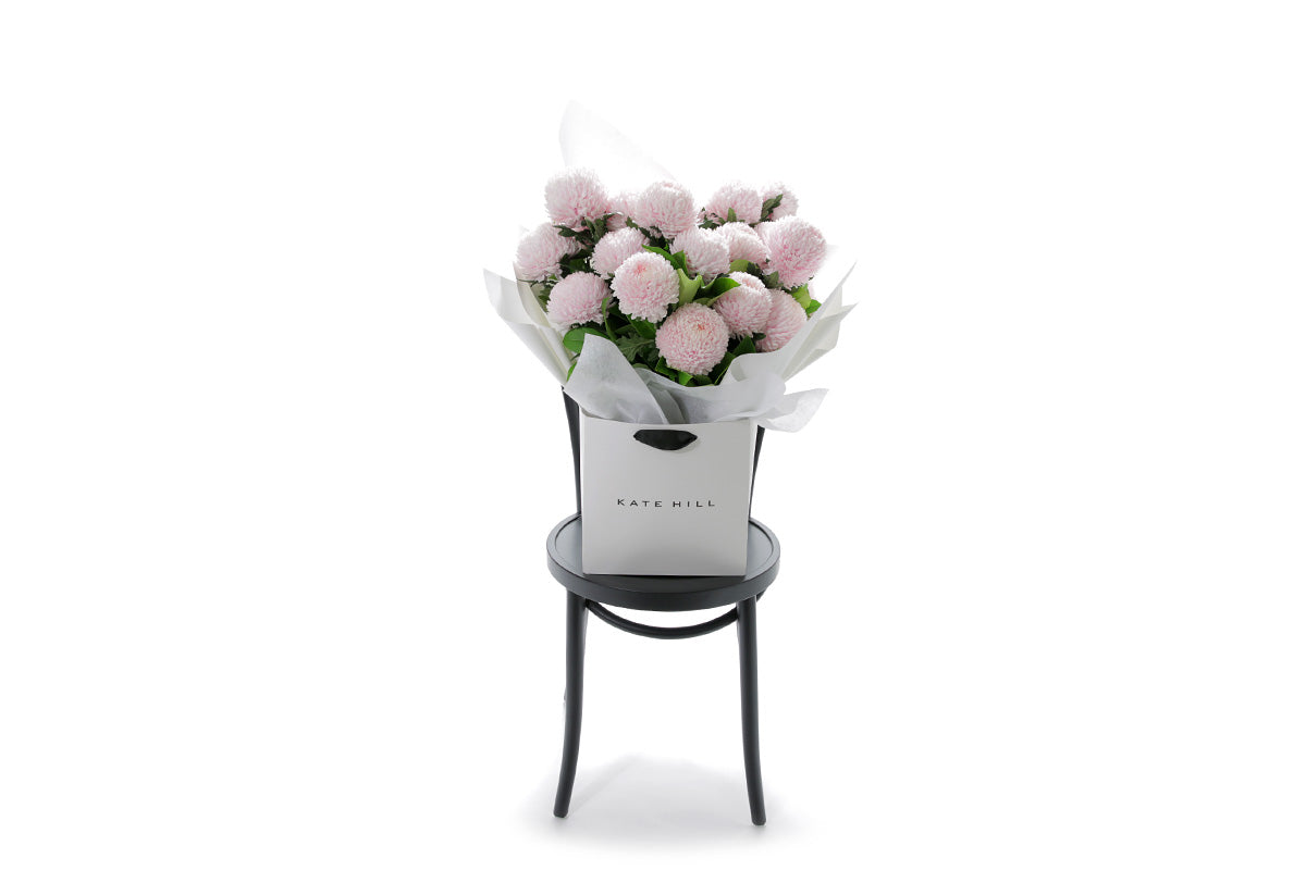 VIVIENNE large blush disbud bouquet in Kate Hill Flowers signature wrapping