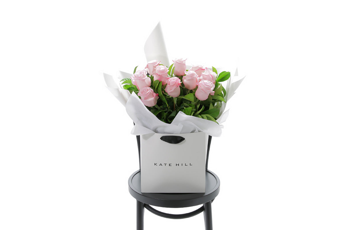 ZARA pale pink rose bouquet of soft pink roses by Kate Hill Flowers Melbourne