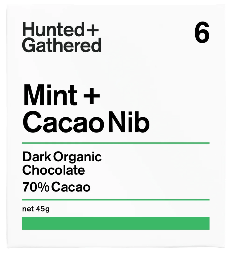 Hunted + Gathered Mint + Cacao Nib Chocolate Bar