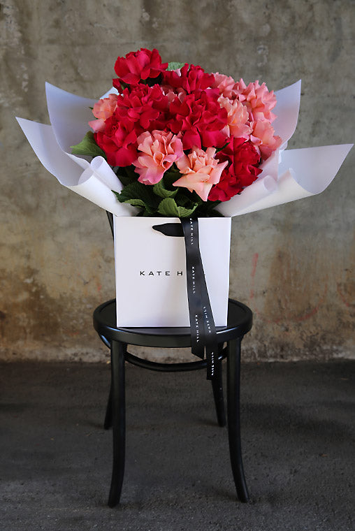 Red and Pink Flower Bouquet ready for delivery to South Yarra