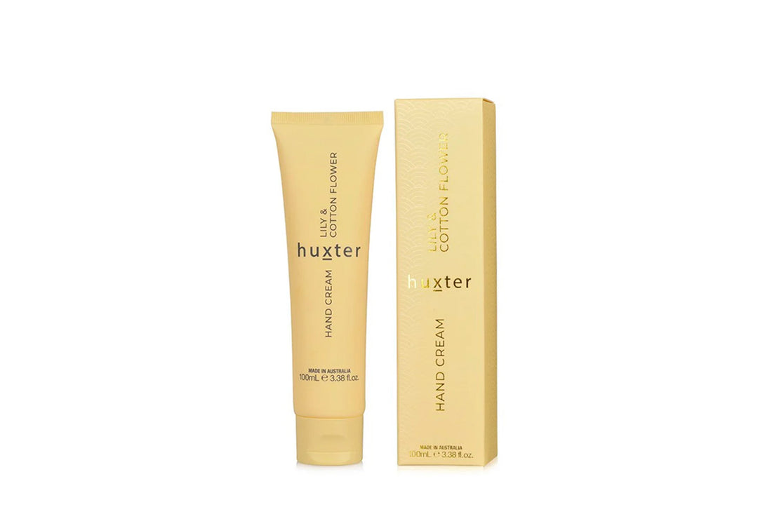 Huxster hand cream and packaging