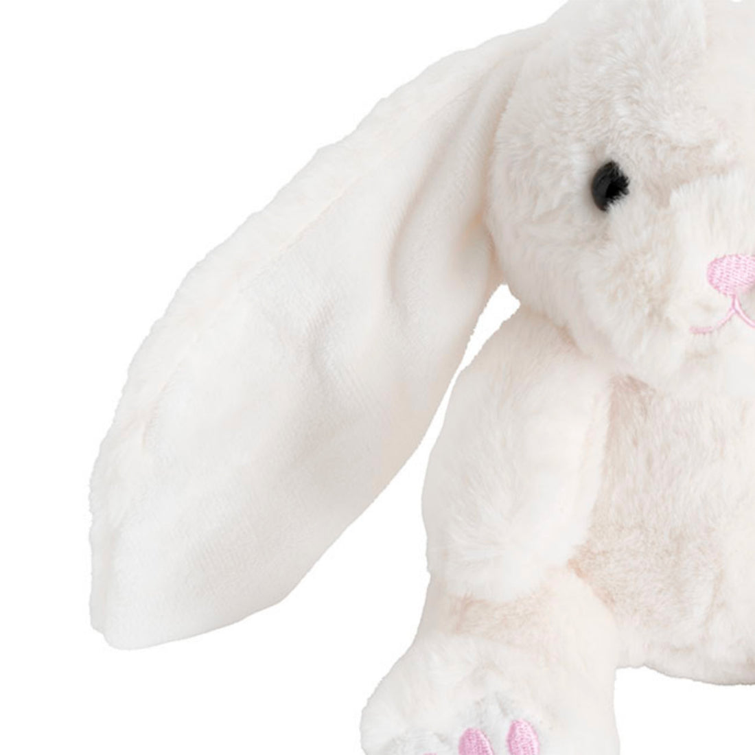 Close-up of a plush bunny toy with a white background
