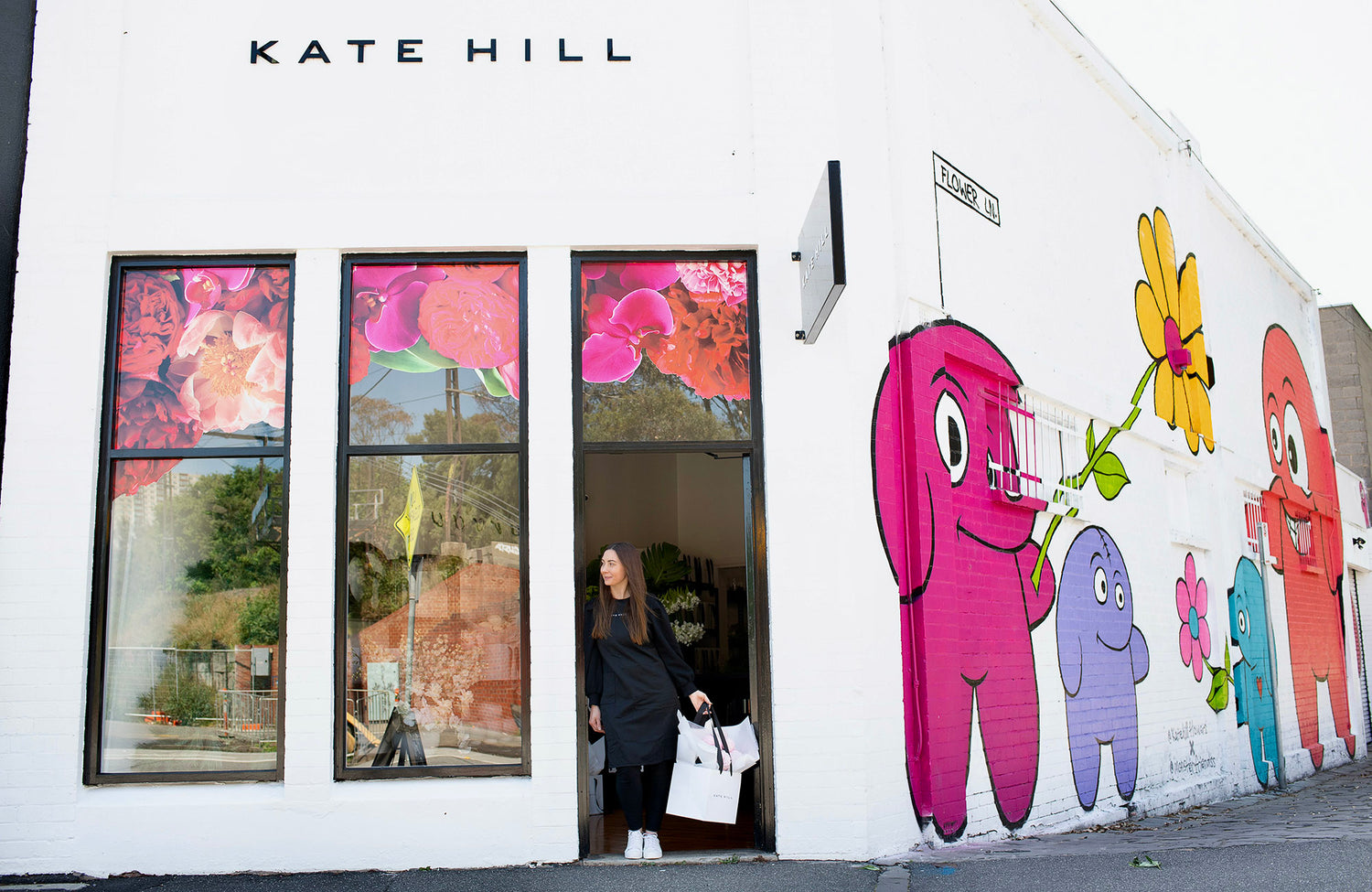 Florist South Melbourne Kate Hill out front of her store on City Road