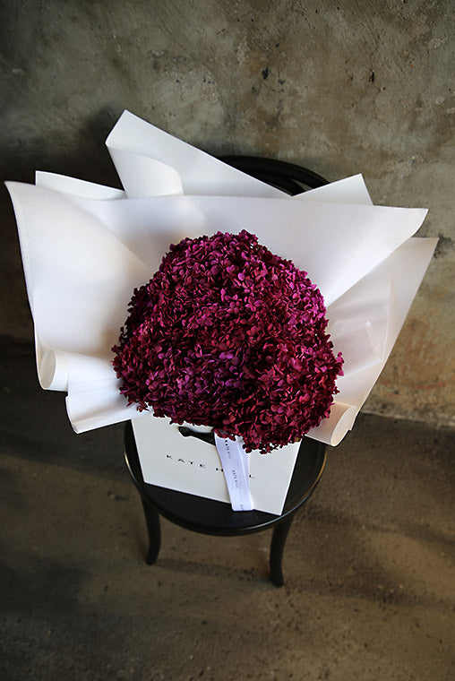 Close up of purple flower bouquet by Southbank Florist Kate Hill