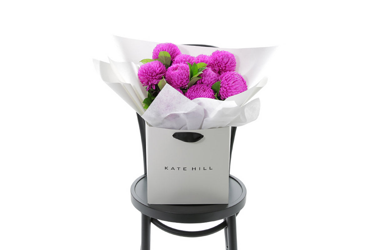 ARIA hot pink disbud bouquet of hot pink disbuds by Kate Hill Flowers Melbourne