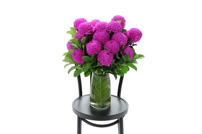 ARIA large hot pink disbuds in a tapered glass vase by Kate Hill Flowers Melbourne
