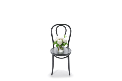 BAILEY white flowers in a ribbed glass vase