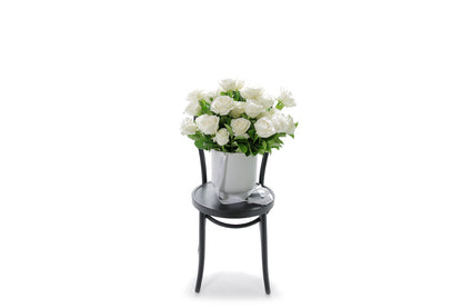 BLANCA 20 white roses in an extra large white footed ceramic vessel