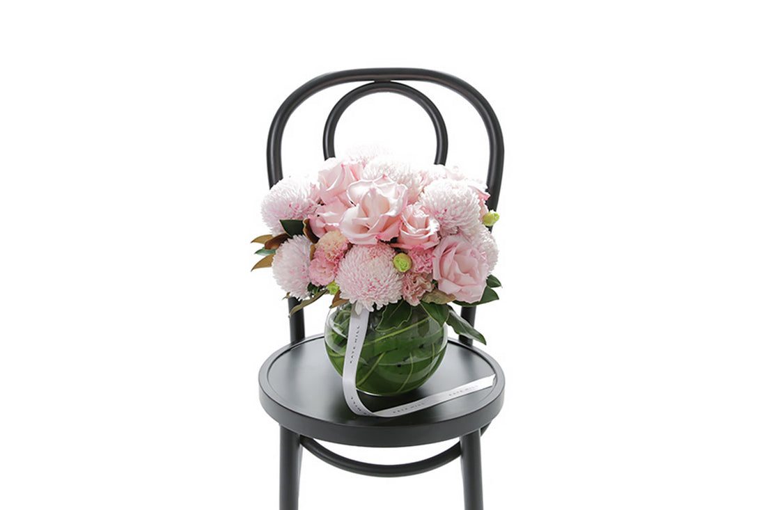 CHLOE large blush ball vase arrangement by Kate Hill Flowers Melbourne