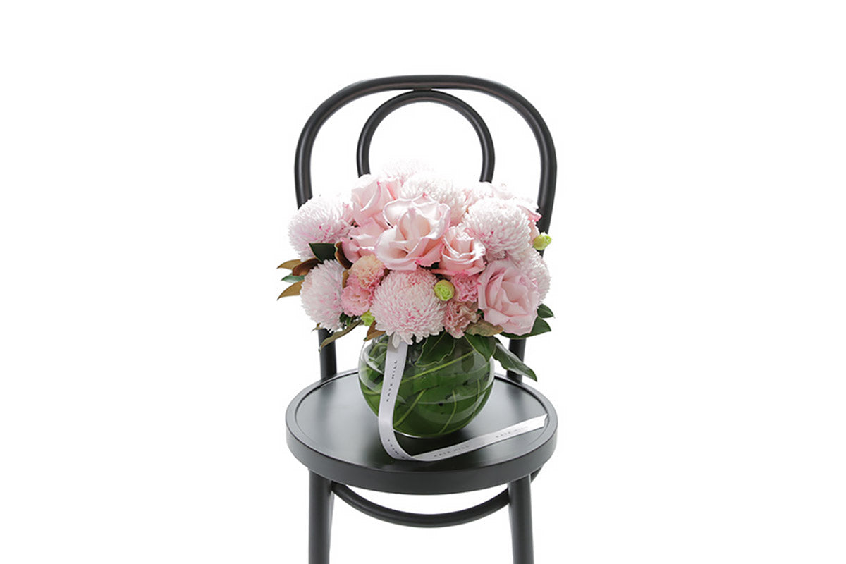 CHLOE large blush ball vase arrangement by Kate Hill Flowers Melbourne