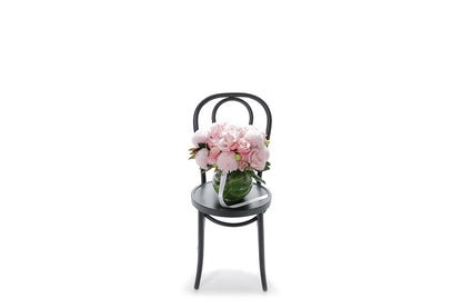 CHLOE large blush flowers in a 20cm glass ball vase