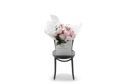 CHLOE large blush bouquet in Kate Hill Flowers signature wrapping