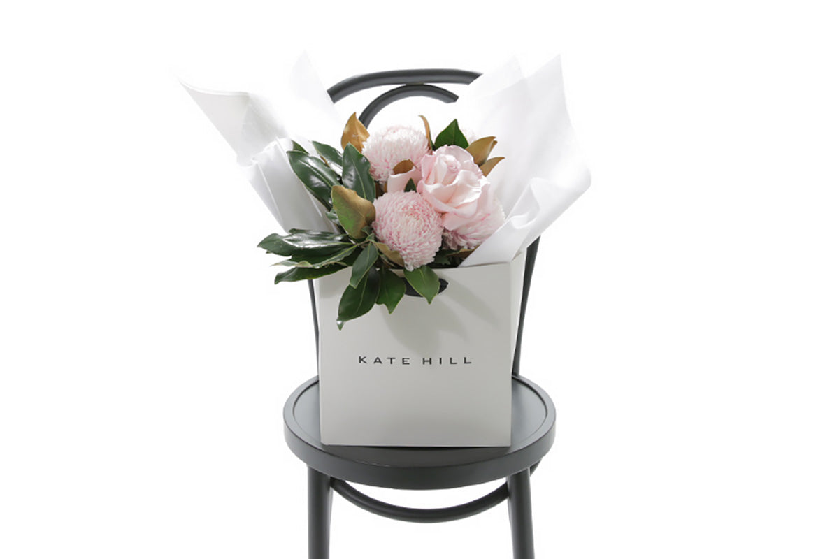 CHLOE small blush flower bouquet in soft blush and pink by Kate Hill Flowers Melbourne