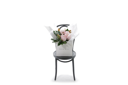 CHLOE small blush bouquet in Kate Hill Flowers signature wrapping