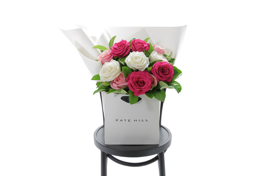 HALEY mixed rose bouquet of colourful roses by Kate Hill Flowers Melbourne