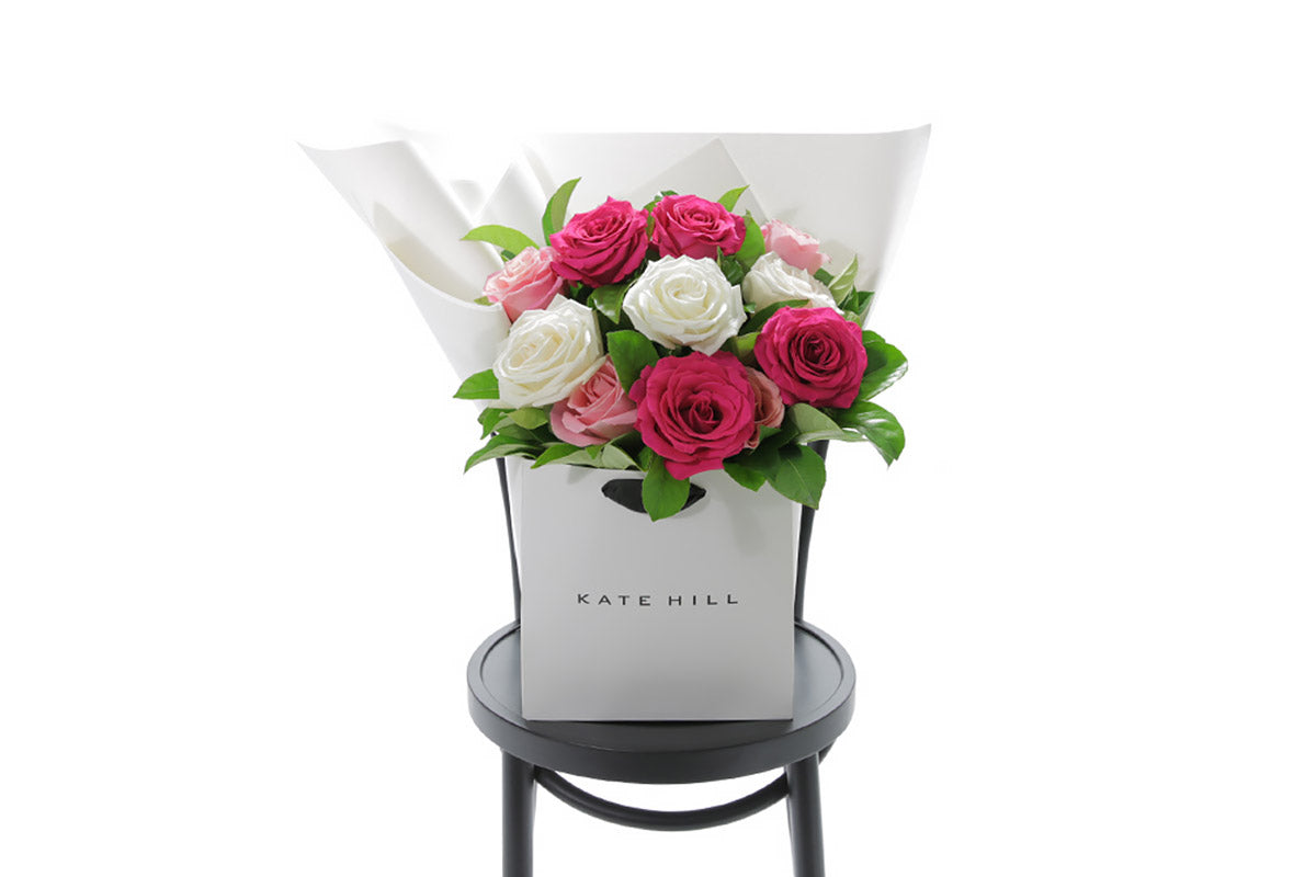 HALEY mixed rose bouquet of colourful roses by Kate Hill Flowers Melbourne
