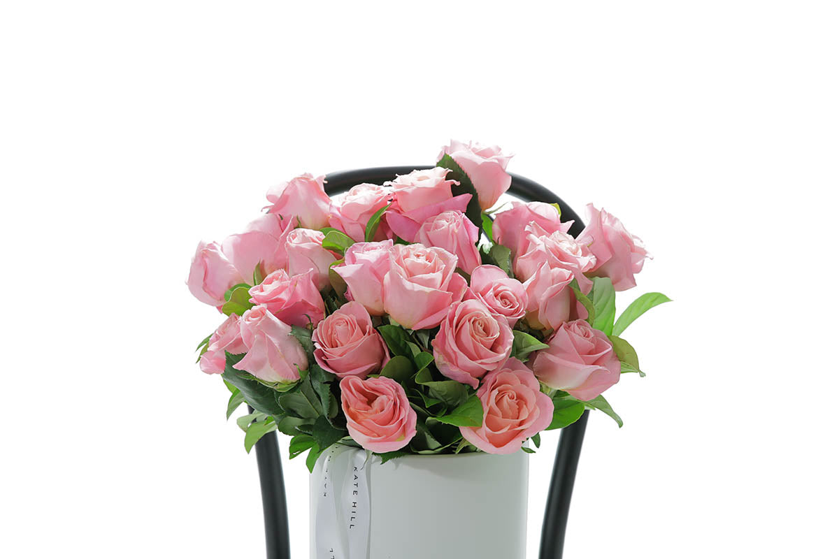 Close-up of HERMOSA ceramic design with watermelon roses
