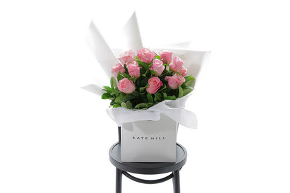 HERMOSA watermelon rose bouquet of watermelon pink roses by Kate Hill Flowers Melbourne