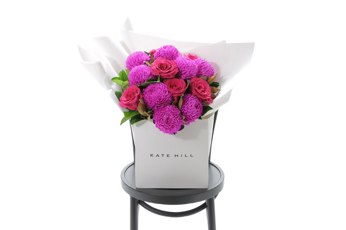 LENI extra large hot pink flower bouquet by Kate Hill Flowers Melbourne