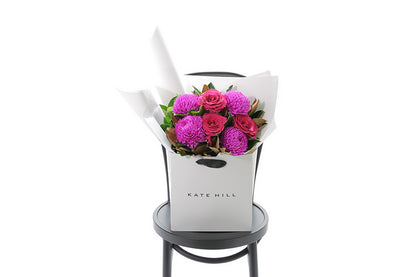 LENI large hot pink flower bouquet by Kate Hill Flowers Melbourne