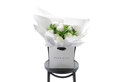 PIPER white disbud bouquet of white disbuds by Kate Hill Flowers Melbourne