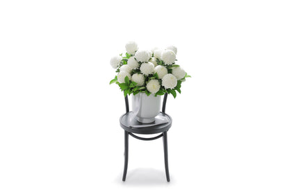 PIPER 20 white disbuds in a white footed ceramic vessel