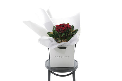 VALENTINE red rose bouquet of 10 classic red roses by Kate Hill Flowers Melbourne