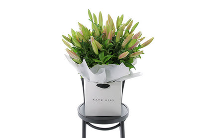 VARDA large pink lily bouquet of 20 pink oriental lilies by Kate Hill Flowers Melbourne