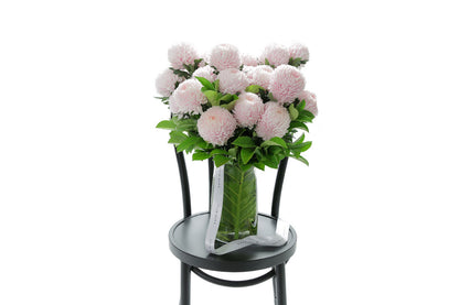 VIVIENNE soft pink disbuds in a tapered glass vase by Kate Hill Flowers Melbourne