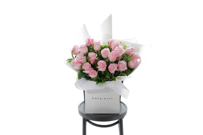 Close-up of ZARA ceramic design with soft pink roses