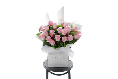 ZARA large pale pink rose bouquet of 20 soft pink roses by Kate Hill Flowers Melbourne